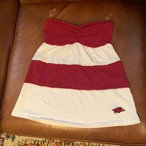 Arkansas razorback tube top sz m